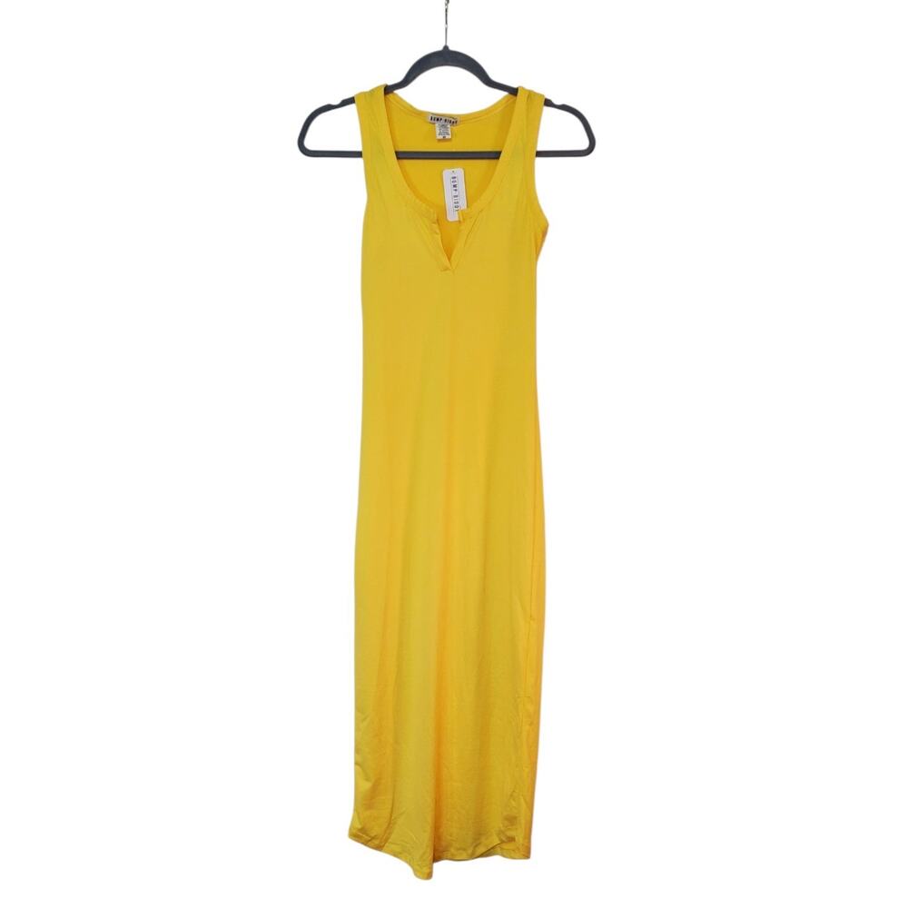 Bump Biddy Maternity Sunny Yellow Casual Stretchy Midi Dress NWT, Size Medium